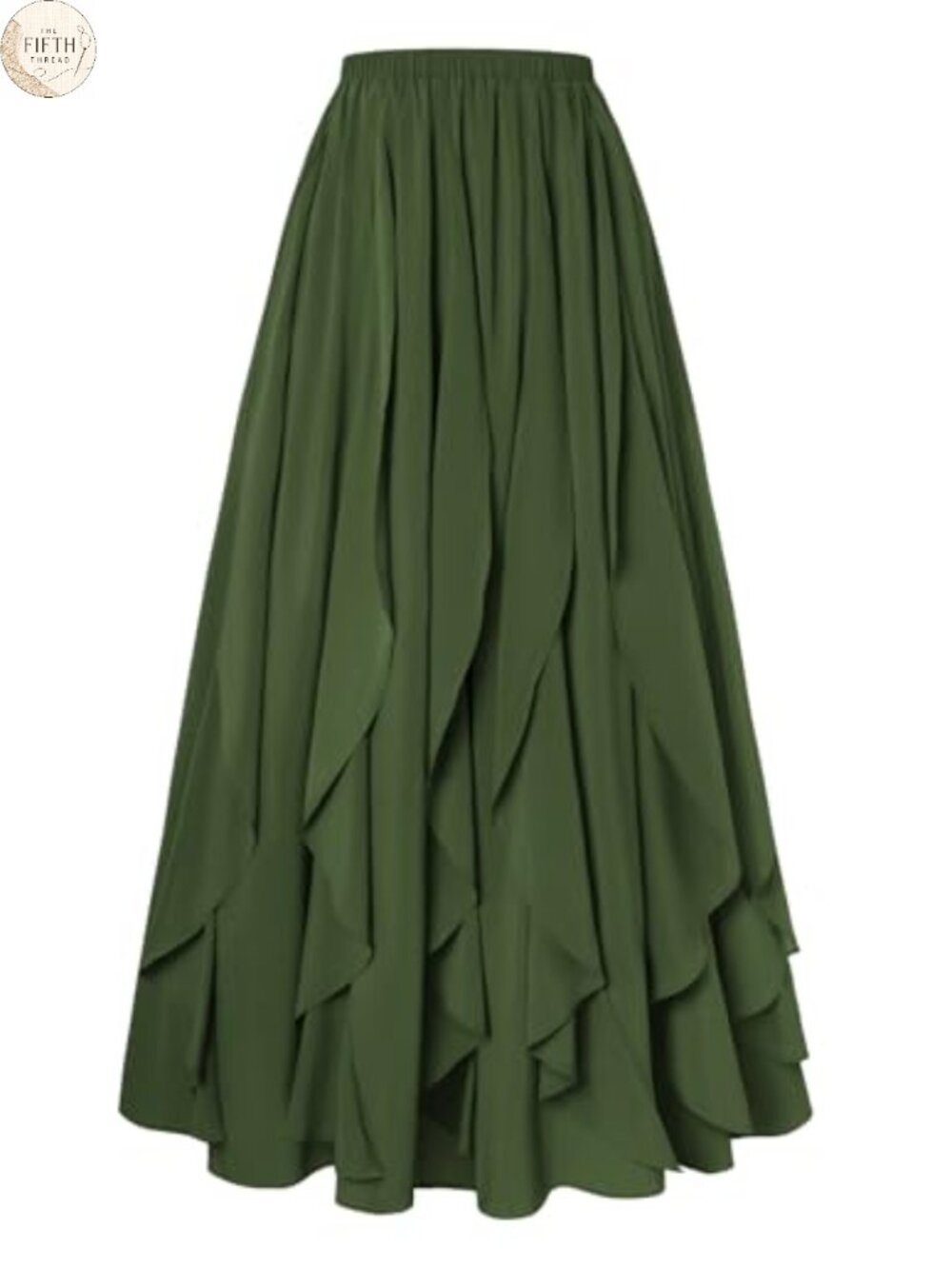 Womens Chiffon Ruffle Maxi Skirt High Waist Renaissance Bohemian Flowy